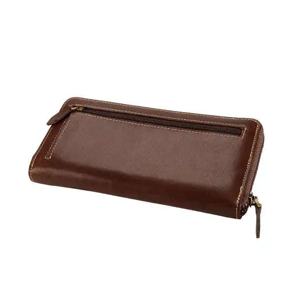 Genuine Leather Zip Closure Purse
