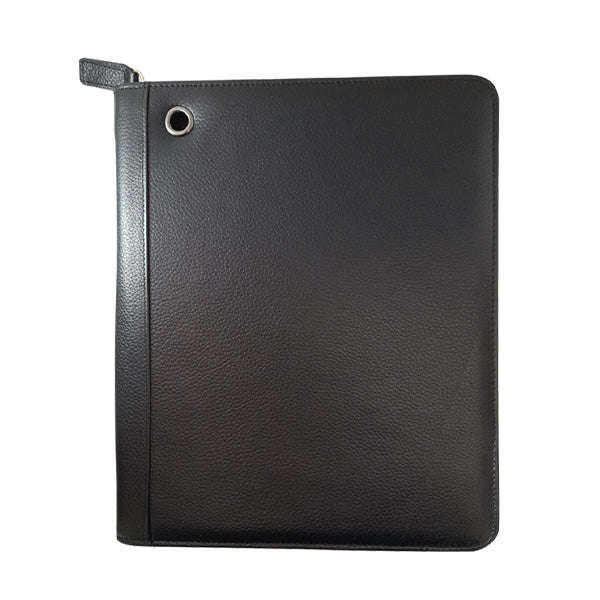 iPad Genuine Leather Zip Around Folder - Black