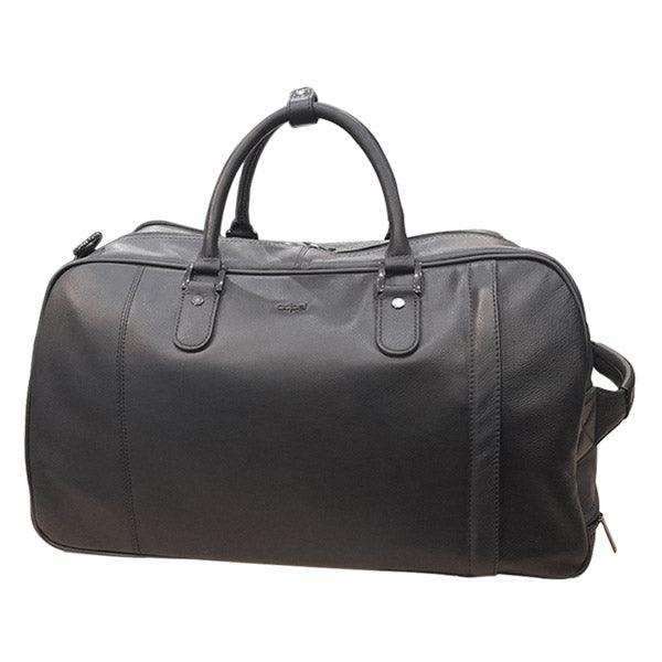Memphis Leather Trolley Travel Bag - Black