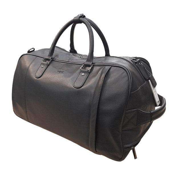 Memphis Leather Trolley Travel Bag - Black