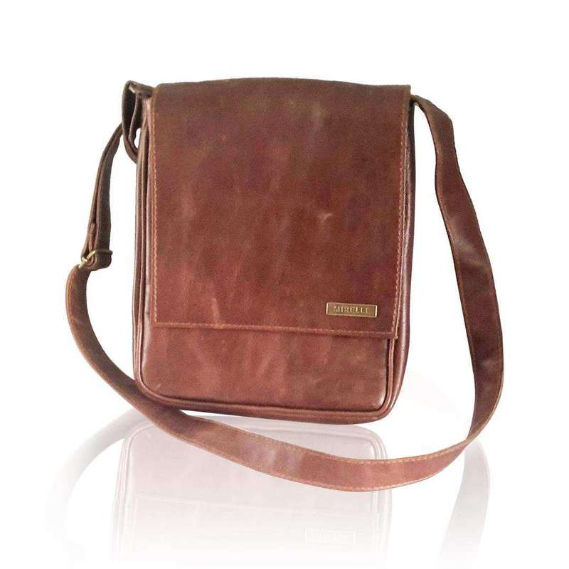 MIRELLE Genuine Leather Tablet Messenger Bag