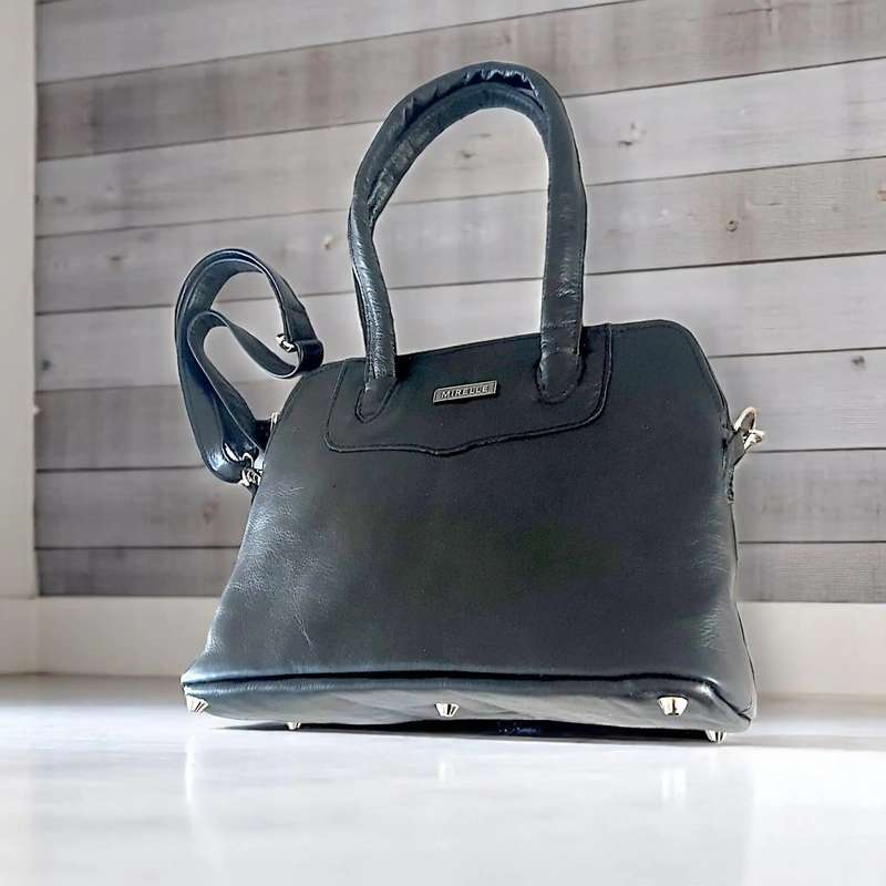 Mirelle Framed Tote Handbag With Protective Feet - Genuine Leather
