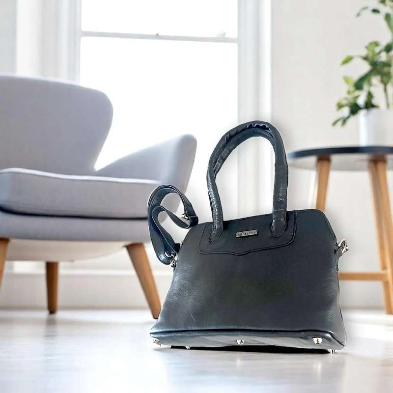 Mirelle Framed Tote Handbag With Protective Feet - Genuine Leather