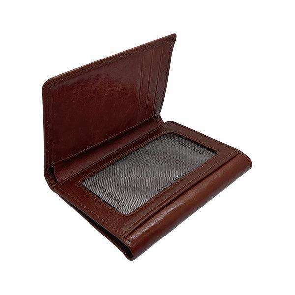 Tri Fold Card Holder with Bank Note Section - Genuine Leather