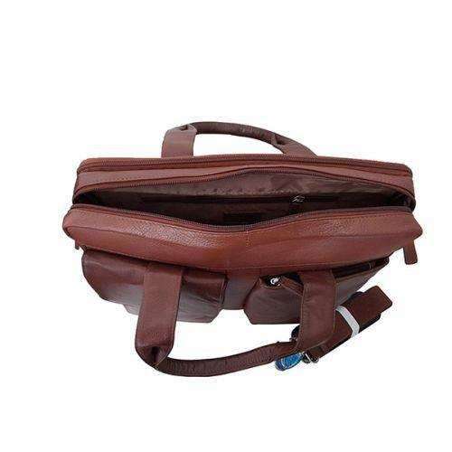 Bermuda Genuine Leather Computer Laptop Bag - Brown