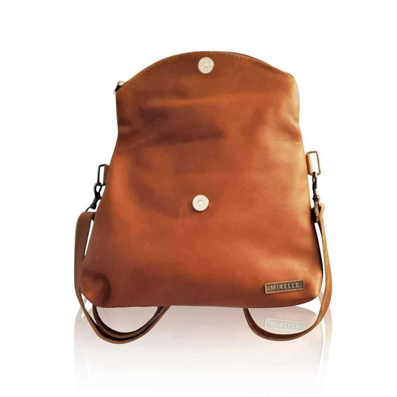 Genuine Leather 3-Way Convertible Backpack | Messenger Handbag - MIRELLE