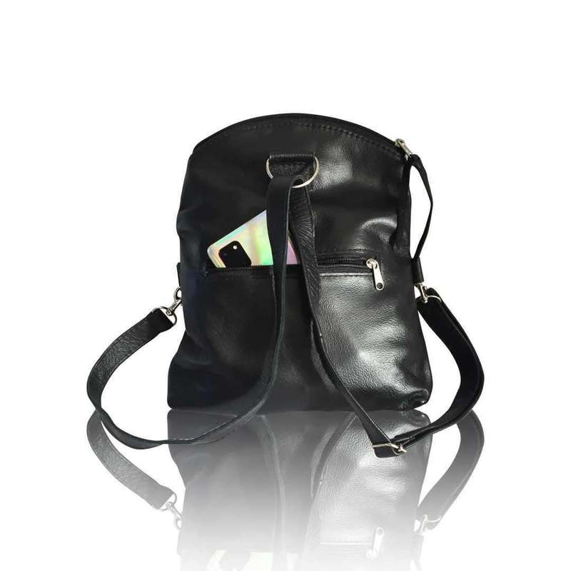 Genuine Leather 3-Way Convertible Backpack | Messenger Handbag - MIRELLE