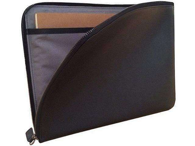 Genuine Leather A4 Document Holder with Internal Divisions And Zip Closure