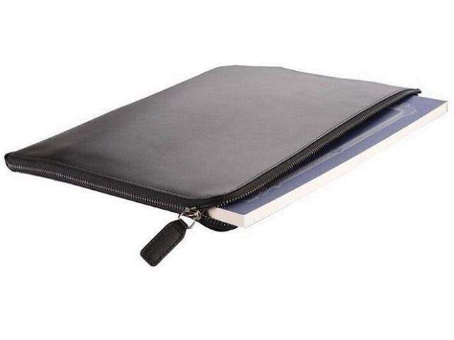 Genuine Leather A4 Document Holder with Internal Divisions And Zip Closure
