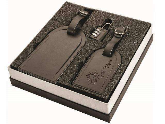 Genuine Leather Luggage Tag Gift Set