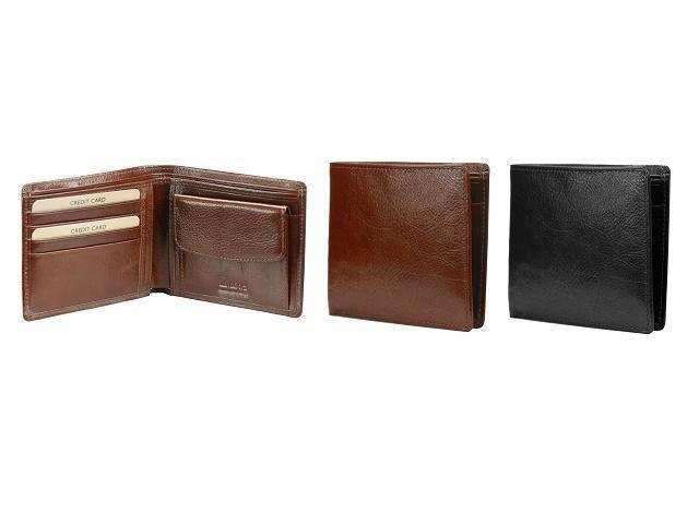 Genuine Leather Mens Wallet with Coin Holder