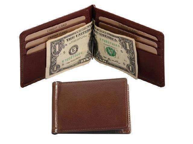 Genuine Leather Money Clip - Brown