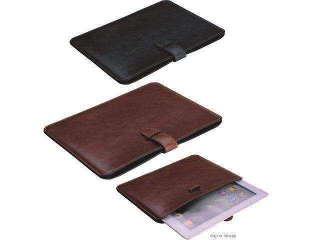 Genuine Leather Stylio iPad Sleeve - Padded Interior - Tab Closure