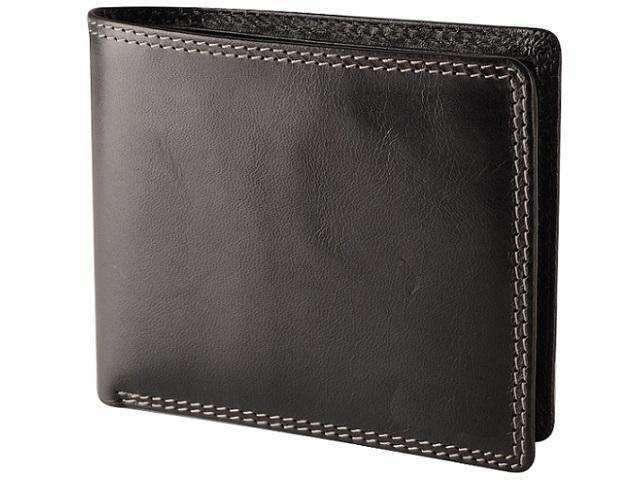 Genuine Leather Wallet Notes and Cards - No Coin Holder - Black