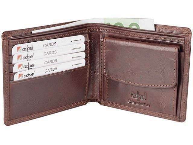 Genuine Leather Wallet with Notes, 4 Cards and Coin Holder