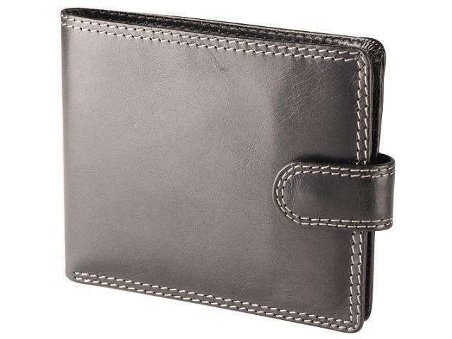 Genuine Leather Wallet with Notes, 7 Credit Cards & Coin Holder - Black