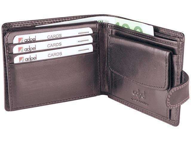 Genuine Leather Wallet with Notes - 7 Credit Cards - Coin Holder - Brown