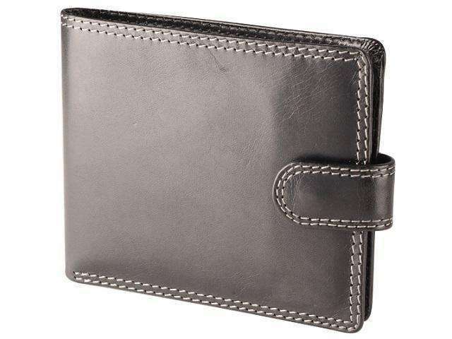 Genuine Leather with Coin Holder and Tab Closure