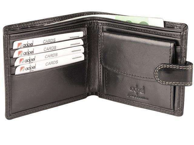 Genuine Leather with Coin Holder and Tab Closure