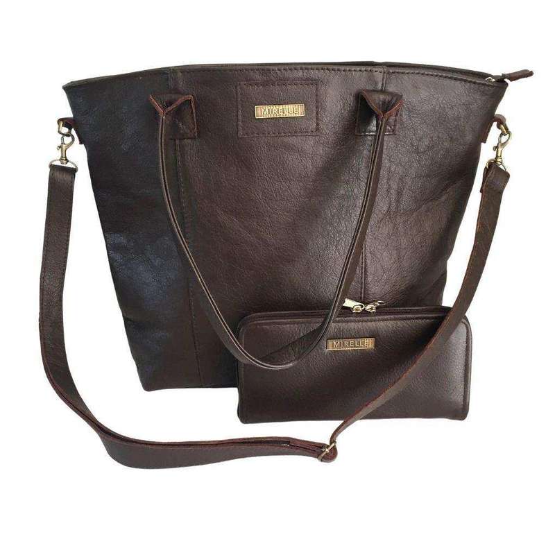 Mirelle Genuine Leather Classic Tote Handbag