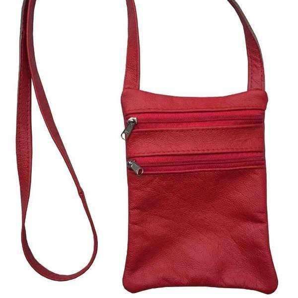 Mirelle Genuine Leather Mini 2 Pocket Crossbody Handbag