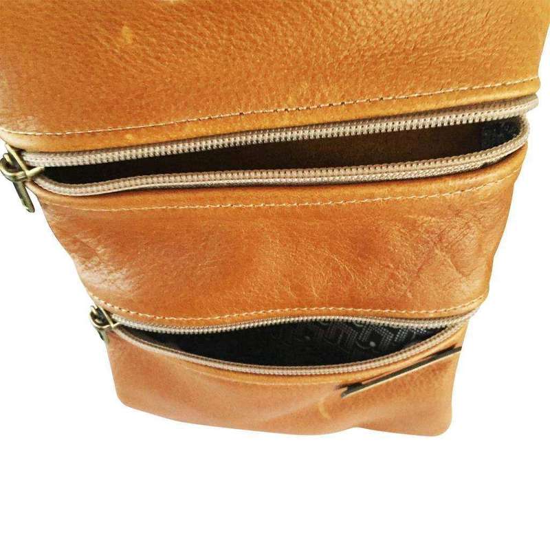 Mirelle Genuine Leather Mini 2 Pocket Crossbody Handbag