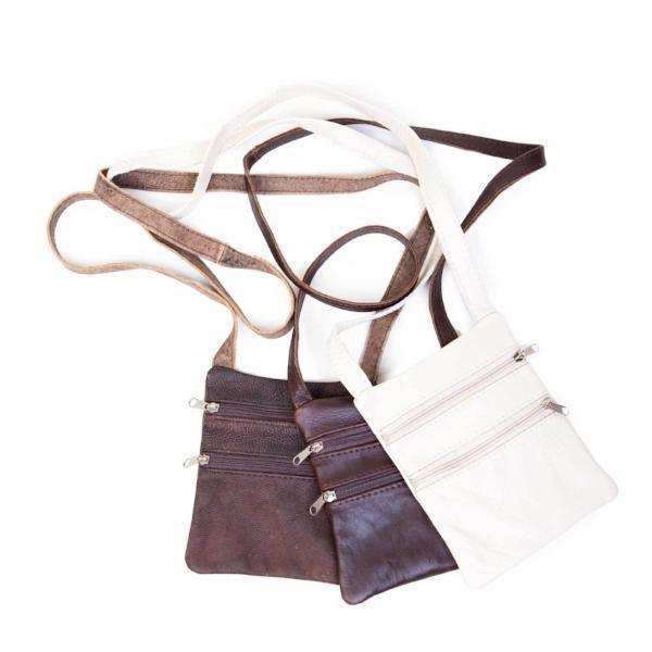 Mirelle Genuine Leather Mini 2 Pocket Crossbody Handbag