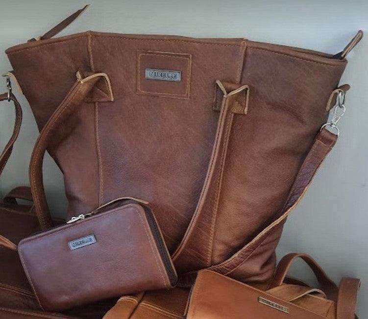 Mirelle Large Leather Laptop Tote Handbag and Ladies Wallet - Combo