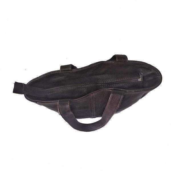 Mirelle Shopper Shoulder Handbag With Outside Zipped Pocket | Genuine Leather - Black