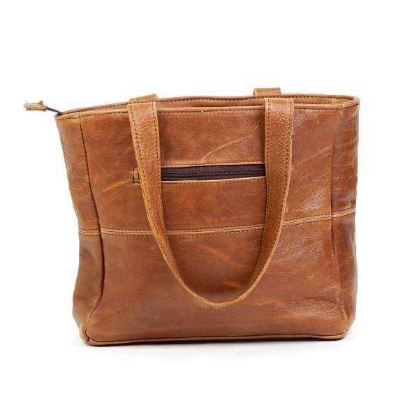 Mirelle Shopper Shoulder Handbag With Outside Zipped Pocket | Genuine Leather