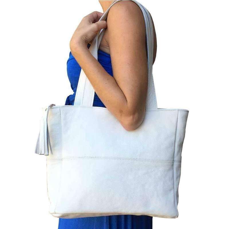 Mirelle Shopper Shoulder Handbag With Outside Zipped Pocket | Genuine Leather
