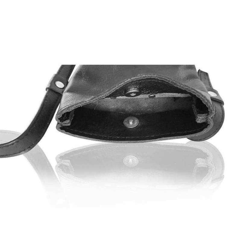 Mirelle Womens Leather Crossbody Cellphone Sling Bag - Pecan and Black - Combo