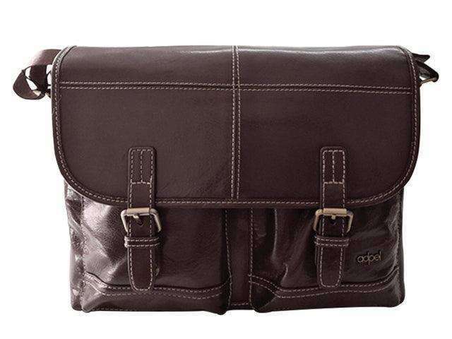 Leather Messenger Laptop Bag - Trendy - Brown | MIRELLE