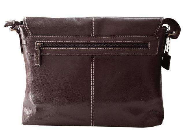 Leather Messenger Laptop Bag - Trendy - Brown | MIRELLE