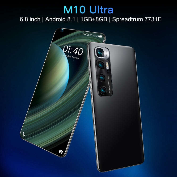 Unbranded M10 Ultra, 1GB+8GB, 6.8 inch Pole-notch Screen, Face ID & In-screen Fingerprint Identif...