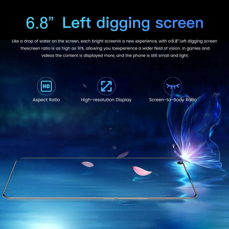 Unbranded M10 Ultra, 1GB+8GB, 6.8 inch Pole-notch Screen, Face ID & In-screen Fingerprint Identif...