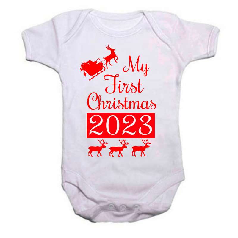 My First Christmas 2023 baby grow