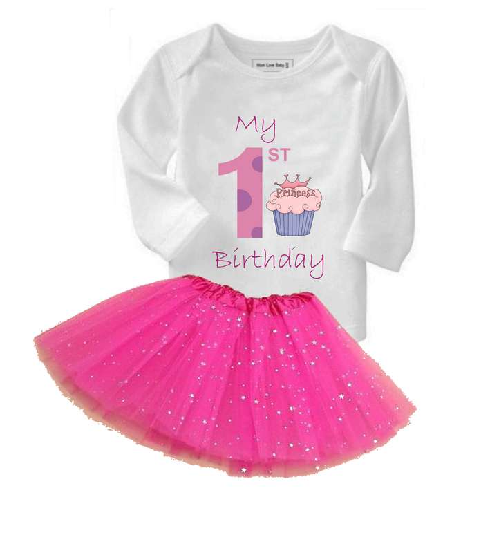My First Birthday Cupcake  Baby grow and Tutu Combo