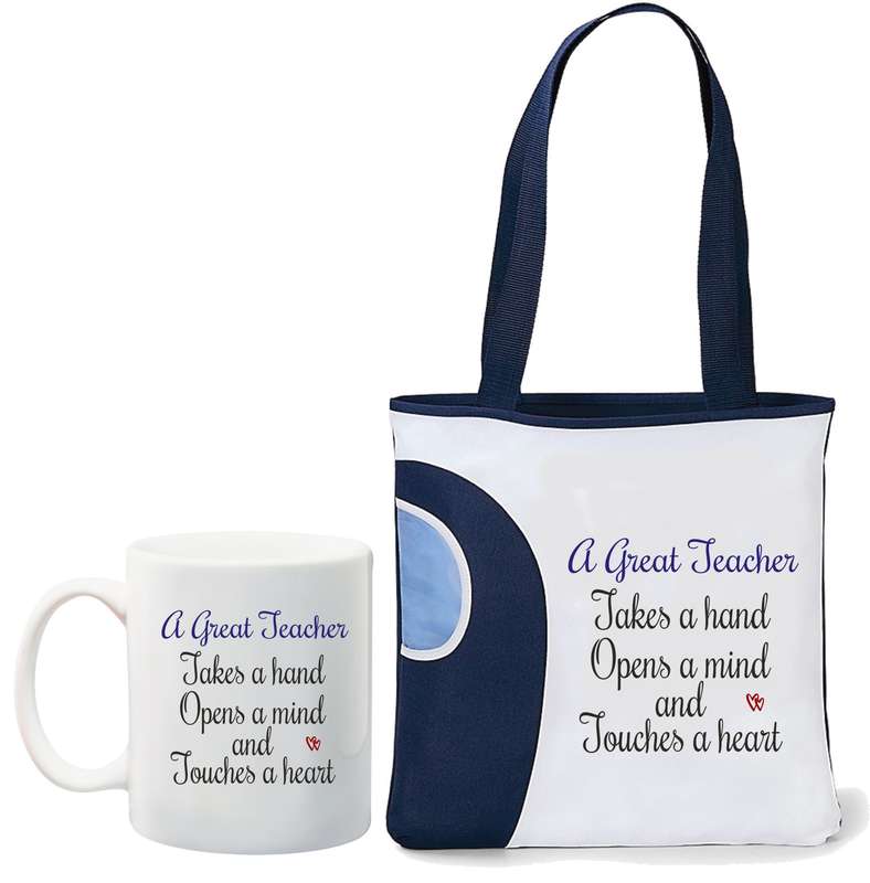 A great teacher tote bag and mug combo