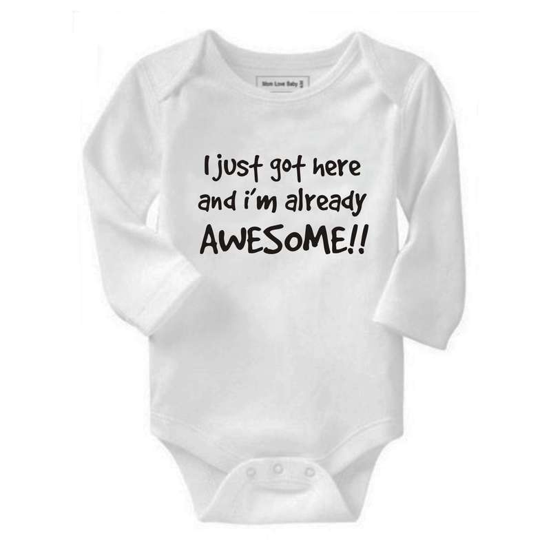 I just got here and I'm already awesome baby grow