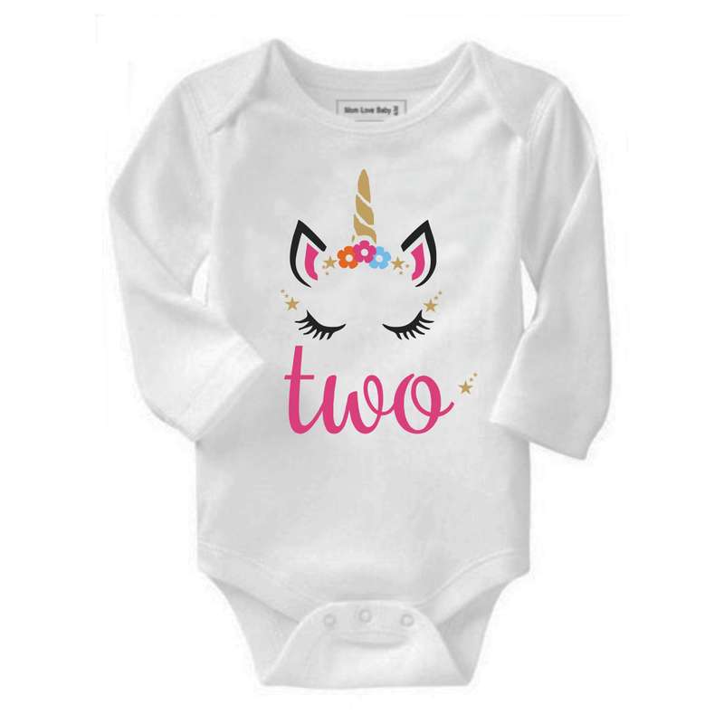 Unicorn Birthday  Two Babygrow