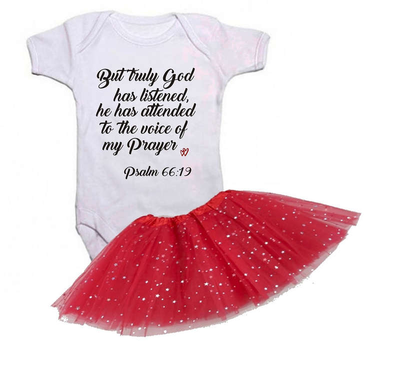 But truly God has listened  Baby grow and Tutu Combo