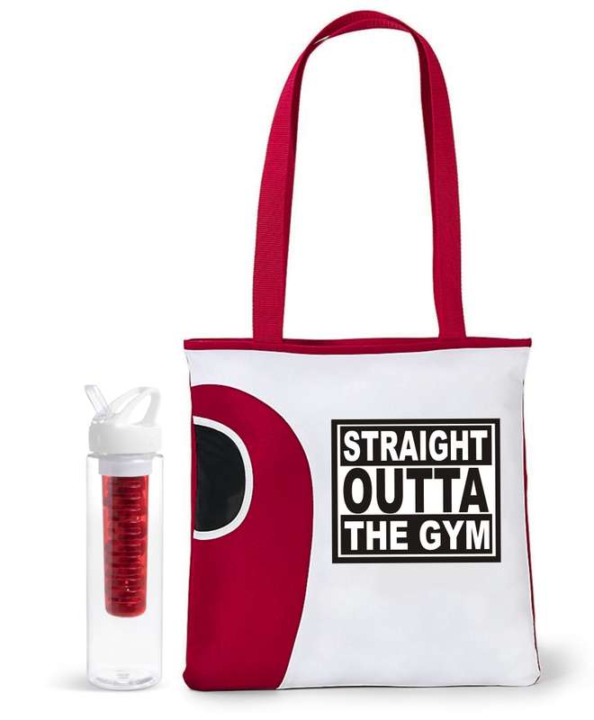 Straight outta the gym tote bag & infuser bottle combo