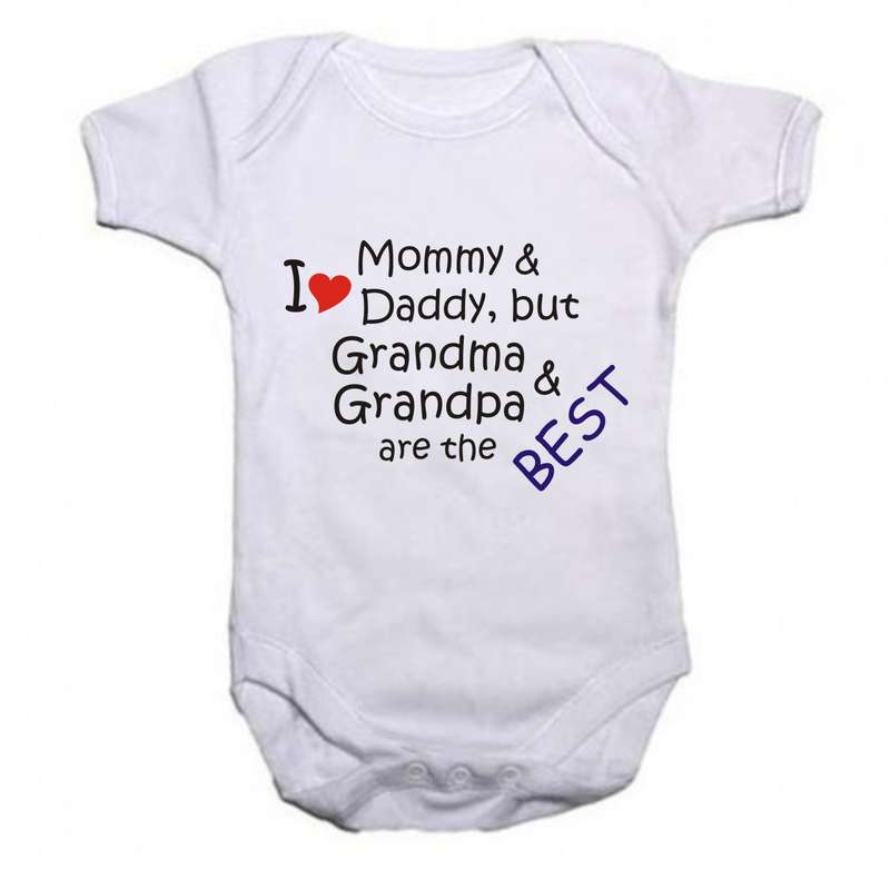 I love mommy & daddy but grandma & grandpa are the best baby grow