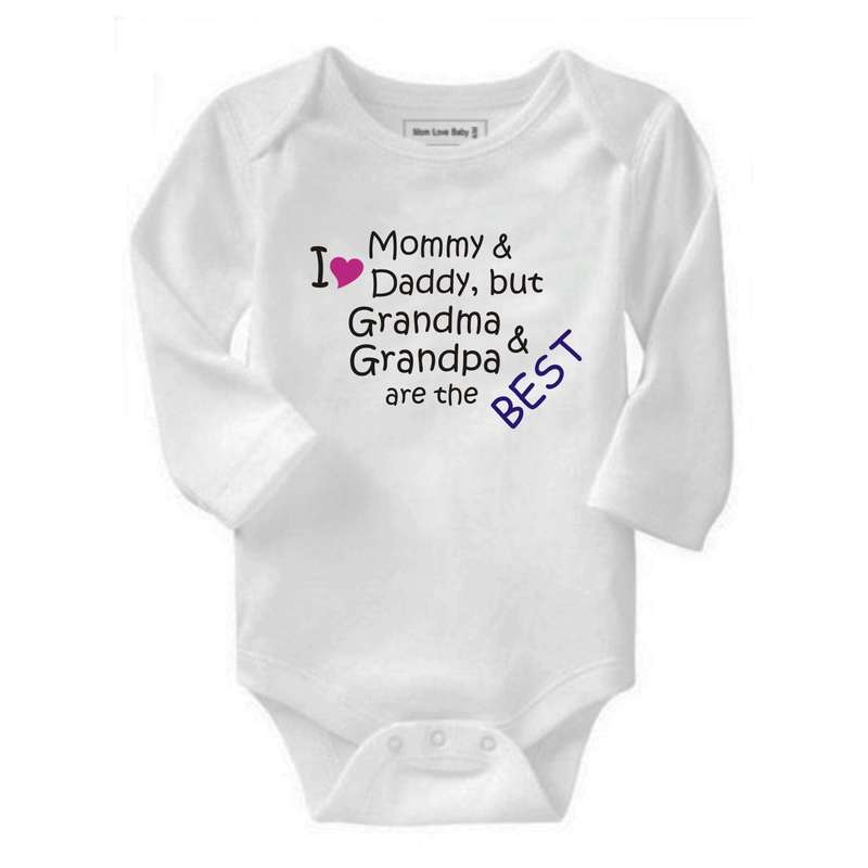 I love mommy & daddy but grandma & grandpa are the best baby grow