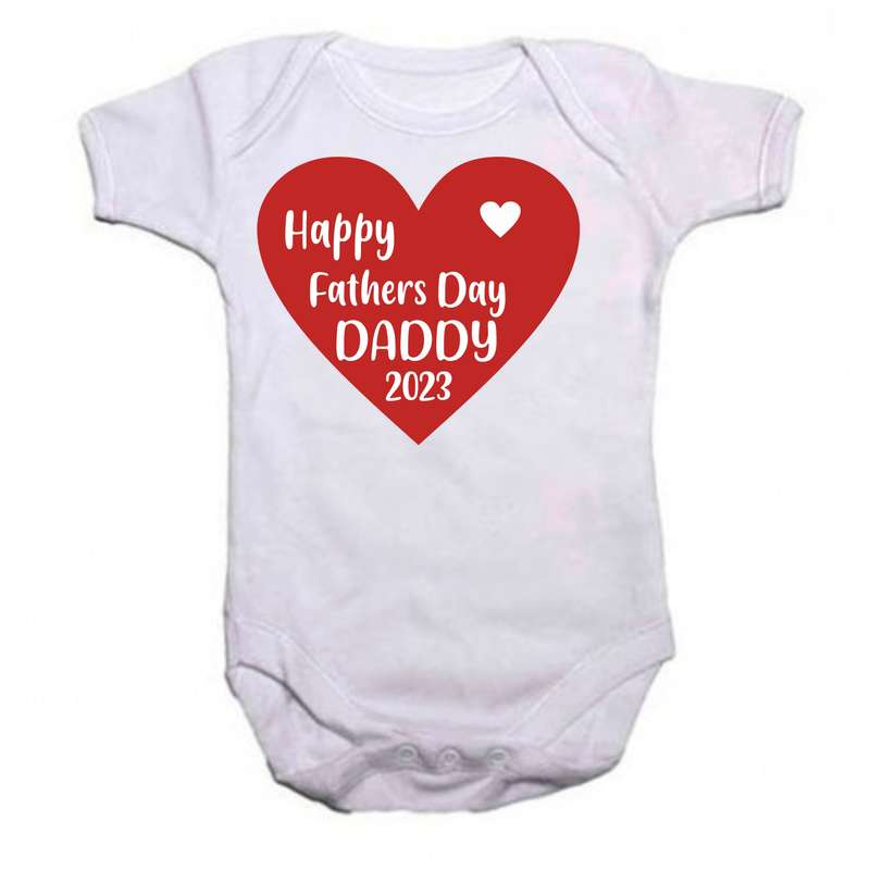 Happy Fathersday 2023 Red Heart Baby Grow