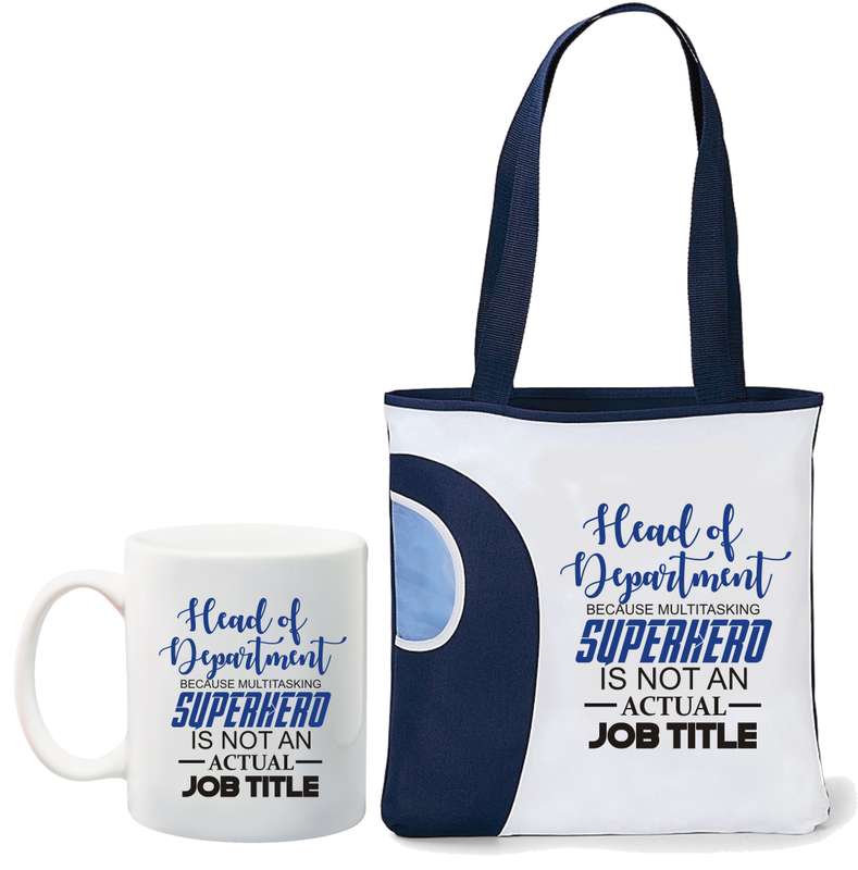 Head of Department tote bag and mug combo