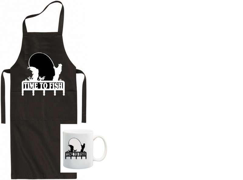 Time to Fish apron and mug