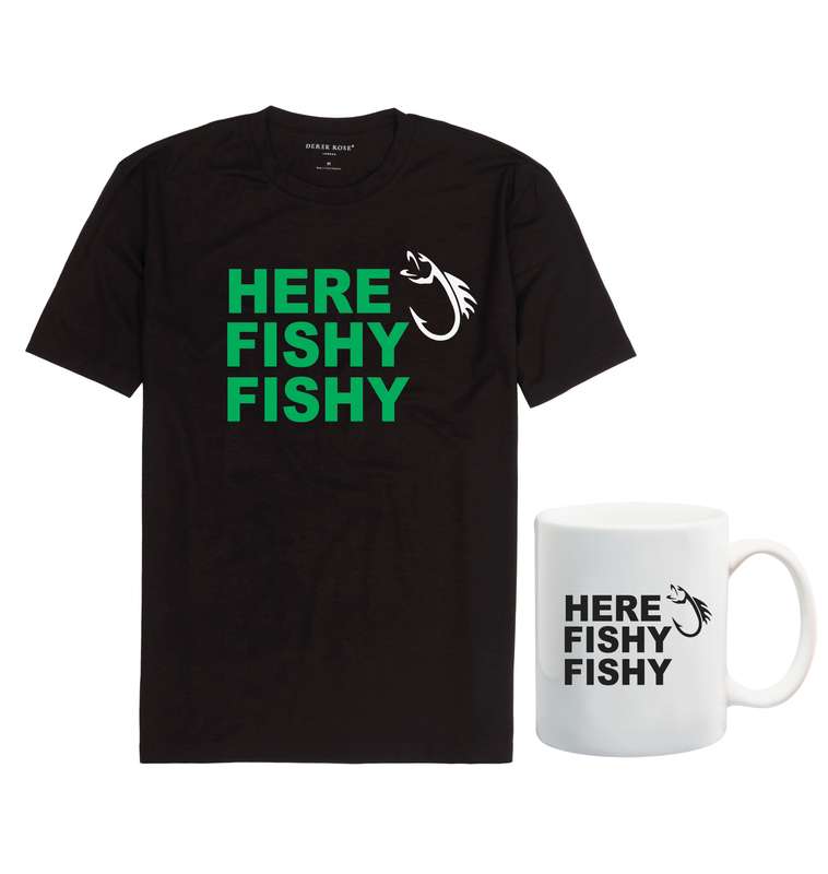Here Fishy Fishy T shirt and mug combo