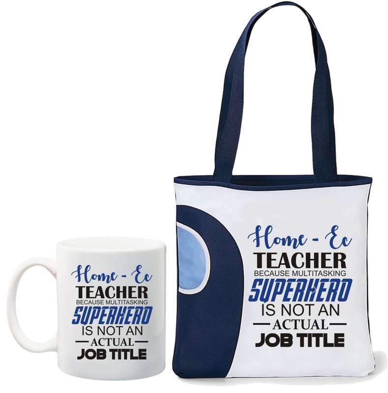 Home Ec Teacher tote bag and mug combo